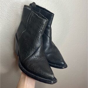 Acne Studios Donna black leather ankle cowboy boots
